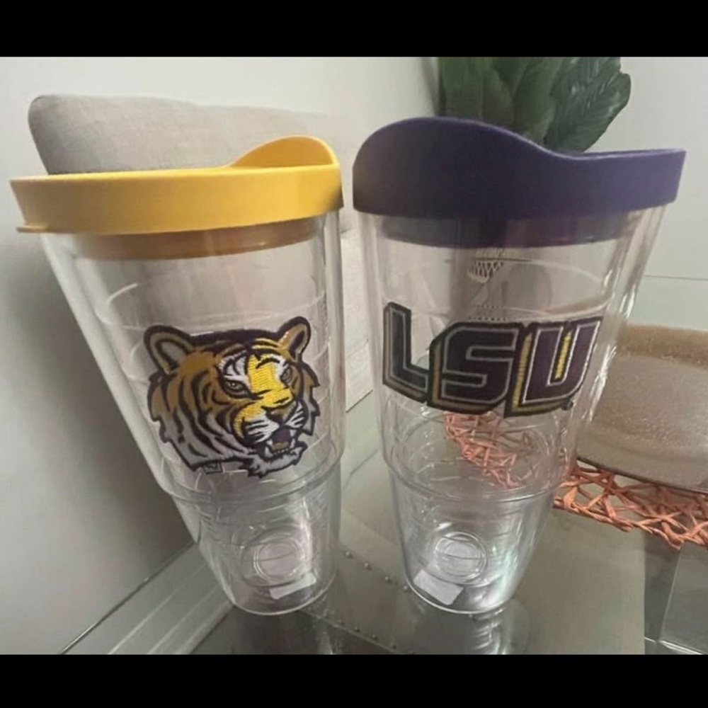 LSU Tigers Tumbler Set with Yellow and Purple Lids